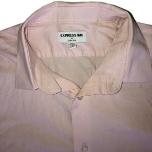 Express 1MX Extra Slim Pink Dress Shirt Womens Petite Large 16-16½